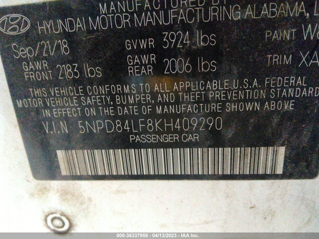 Hyundai ELANTRA SEL 2019 5NPD84LF8KH409290 Image 11