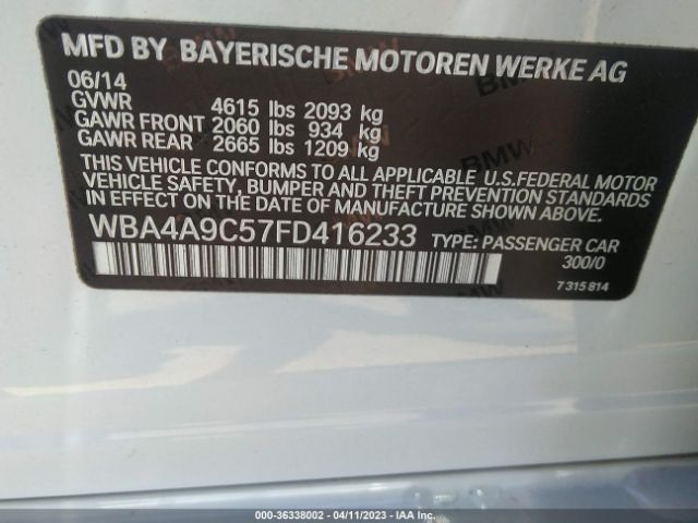 WBA4A9C57FD416233 BMW 4 Series 428i