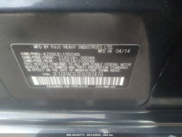 JF1GPAC67E8287478 Subaru Impreza Wagon 2.0i Premium