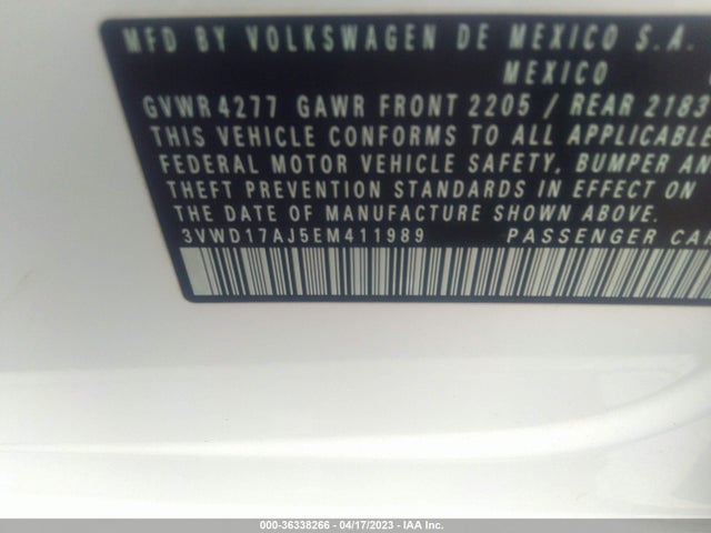 3VWD17AJ5EM411989 Volkswagen Jetta Sedan Se
