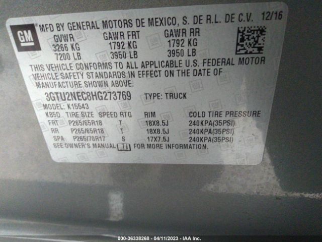 3GTU2NEC8HG273769 GMC Sierra 1500 Slt