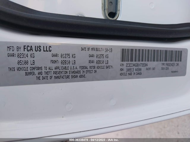 2C3CCAAG8KH739304 Chrysler 300 Touring