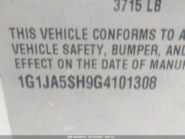 Chevrolet SONIC LS 2016 1G1JA5SH9G4101308 Image 10