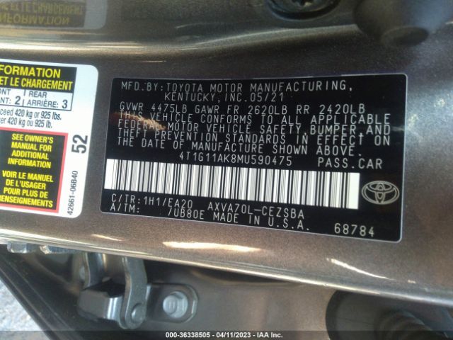 4T1G11AK8MU590475 Toyota CAMRY SE