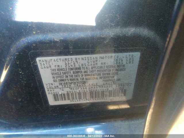 Nissan SENTRA S 2019 3N1AB7AP0KY450861 Image 9