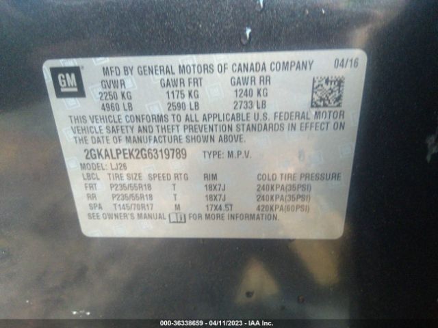 2GKALPEK2G6319789 GMC Terrain Slt