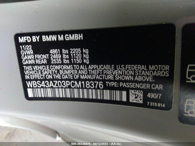 BMW M4 Competition Xdrive 2023 WBS43AZ03PCM18376 Image 9
