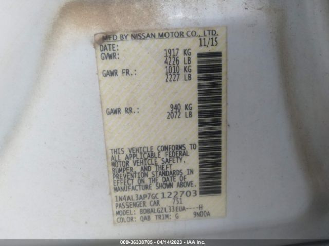 1N4AL3AP7GC122703 Nissan Altima 2.5 S