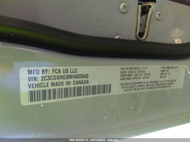 2C3CDXHG0MH603645 Dodge CHARGER GT