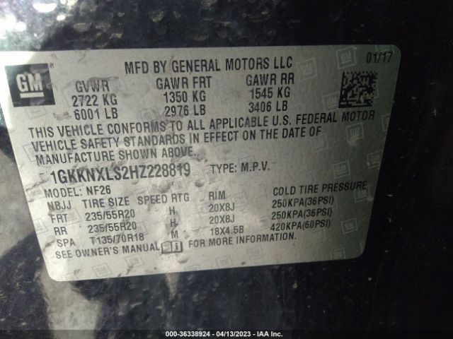 1GKKNXLS2HZ228819 GMC Acadia Denali