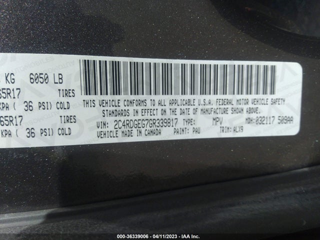 Dodge Grand Caravan R/t 2016 2C4RDGEG7GR339817 Image 9
