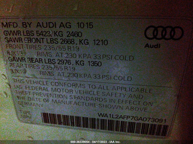 WA1L2AFP7GA073091 Audi Q5 Premium Plus
