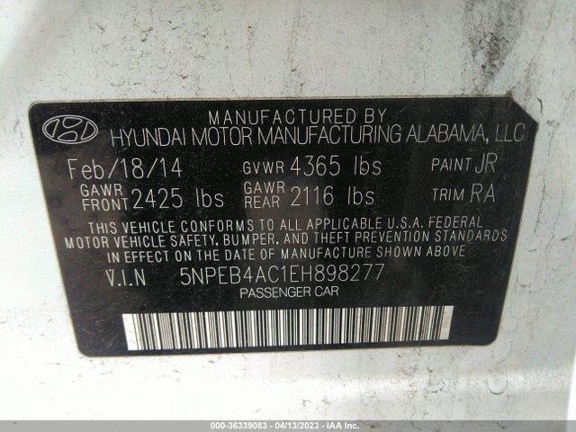 Hyundai SONATA GLS 2014 5NPEB4AC1EH898277 Image 9