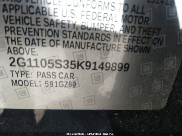 Chevrolet Impala Premier 2019 2G1105S35K9149899 Image 10