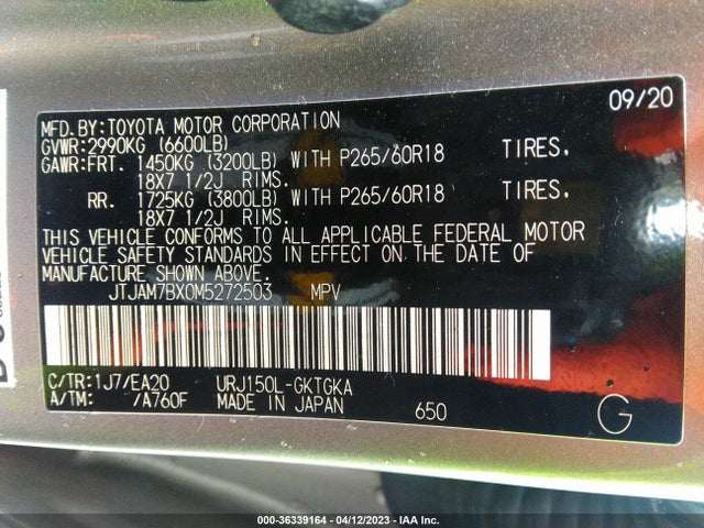 JTJAM7BX0M5272503 Lexus Gx Gx 460 Premium