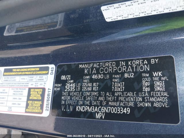 KNDPM3AC6N7003349 KIA Sportage Lx