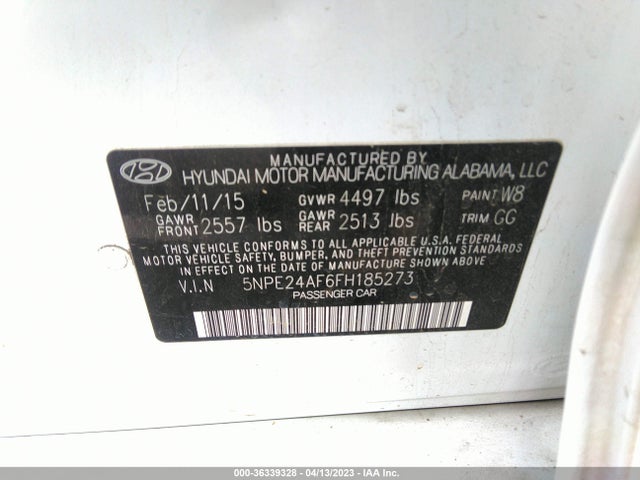 Hyundai Sonata 2.4l Se 2015 5NPE24AF6FH185273 Image 10