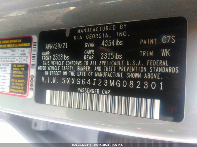 KIA K5 Gt-line 2021 5XXG64J23MG082301 Image 10