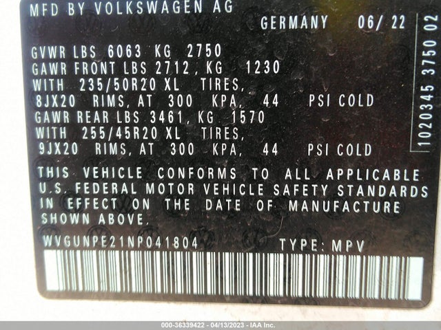 WVGUNPE21NP041804 Volkswagen ID.4 PRO S
