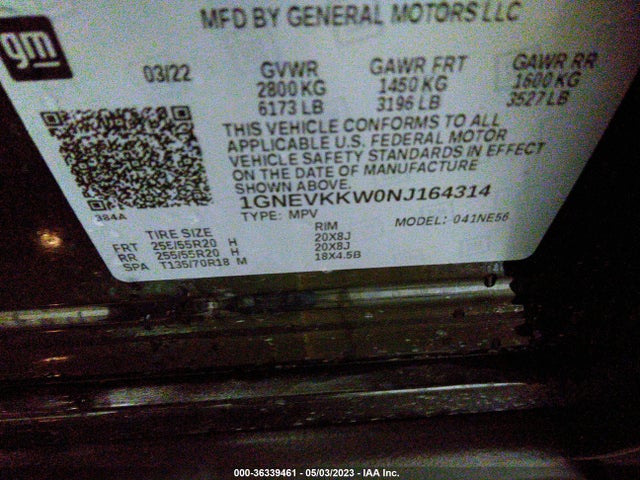 Chevrolet Traverse Premier 2022 1GNEVKKW0NJ164314 Image 9