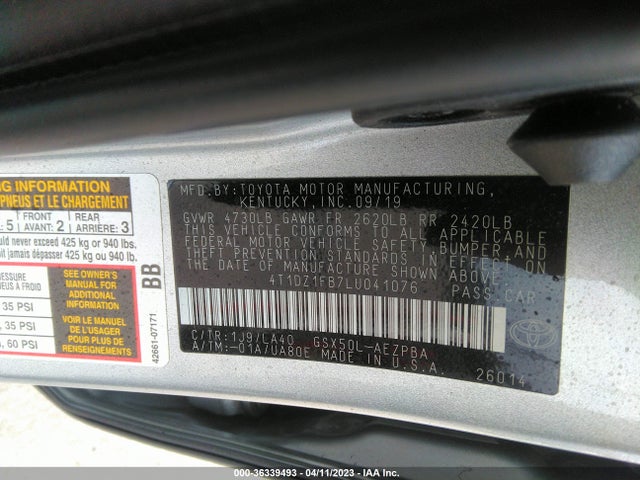 2020 Toyota Avalon, VIN: 4T1DZ1FB7LU041076