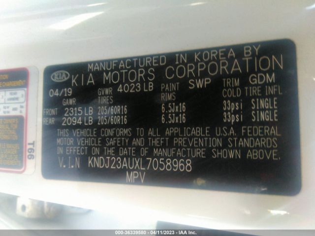 KNDJ23AUXL7058968 KIA SOUL LX