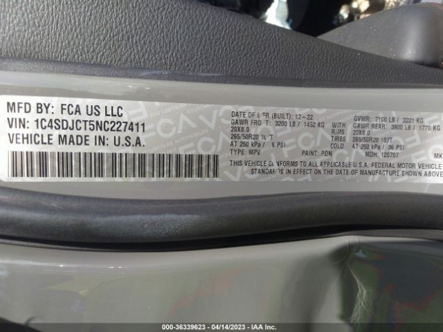 1C4SDJCT5NC227411 Dodge Durango R/t