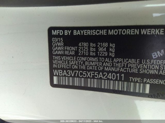 WBA3V7C5XF5A24011 BMW 4 Series 428i