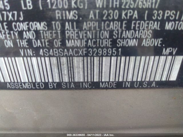 4S4BSAACXF3298951 Subaru Outback 2.5i