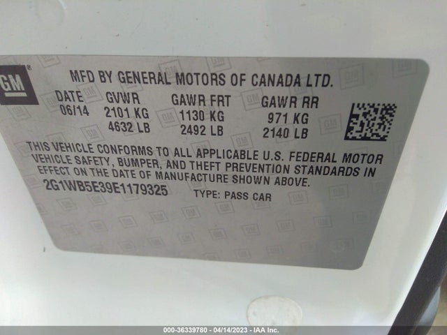Chevrolet Impala Limited Lt 2014 2G1WB5E39E1179325 Image 9