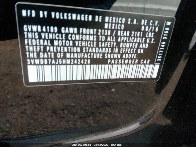 3VWDB7AJ5HM242428 Volkswagen Jetta 1.4t Se