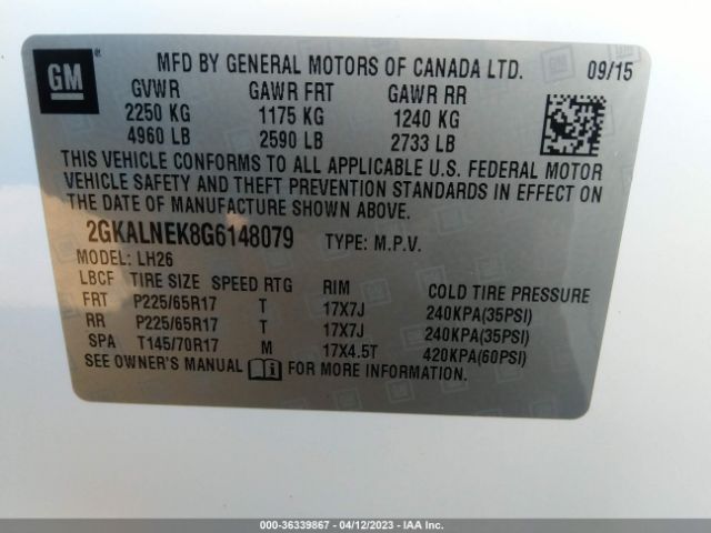 2GKALNEK8G6148079 GMC Terrain Sle