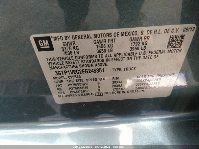 3GTP1VEC2EG245851 GMC Sierra 1500 Slt