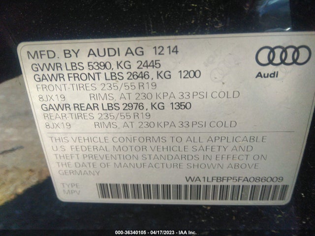 WA1LFBFP5FA086009 Audi Q5 Premium Plus
