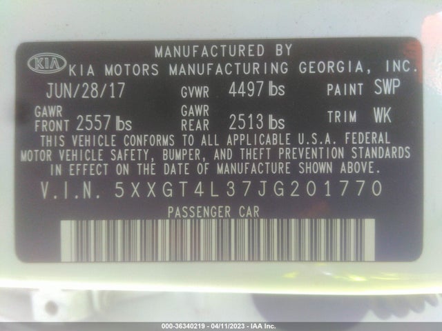 KIA Optima Lx 2018 5XXGT4L37JG201770 Image 9