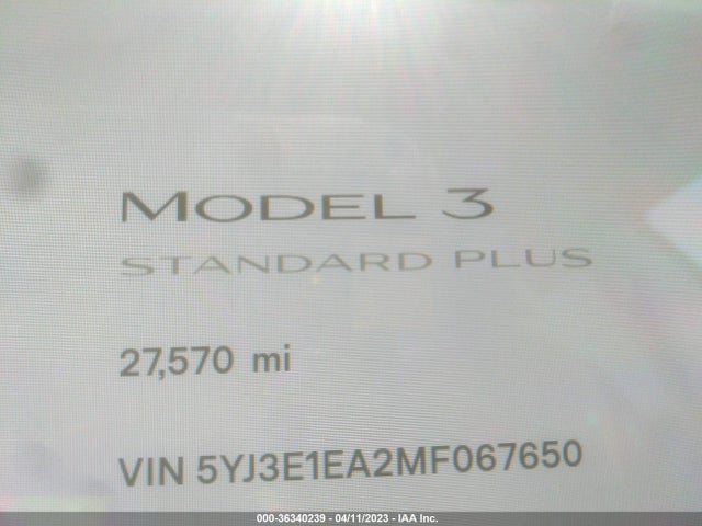 Tesla Model 3 Standard Range Plus 2021 5YJ3E1EA2MF067650 Image 7