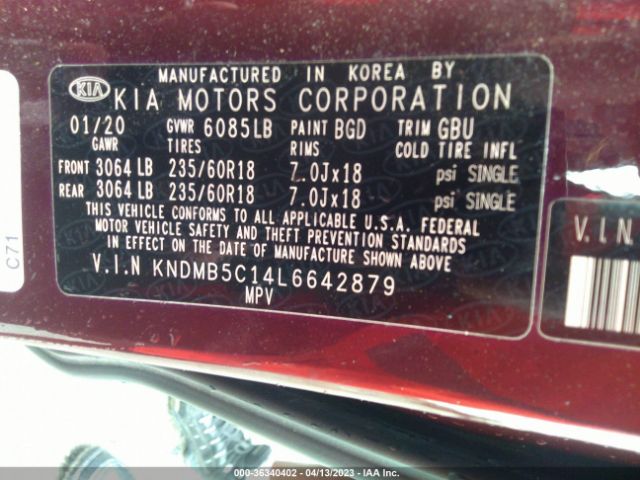 KNDMB5C14L6642879 KIA SEDONA EX
