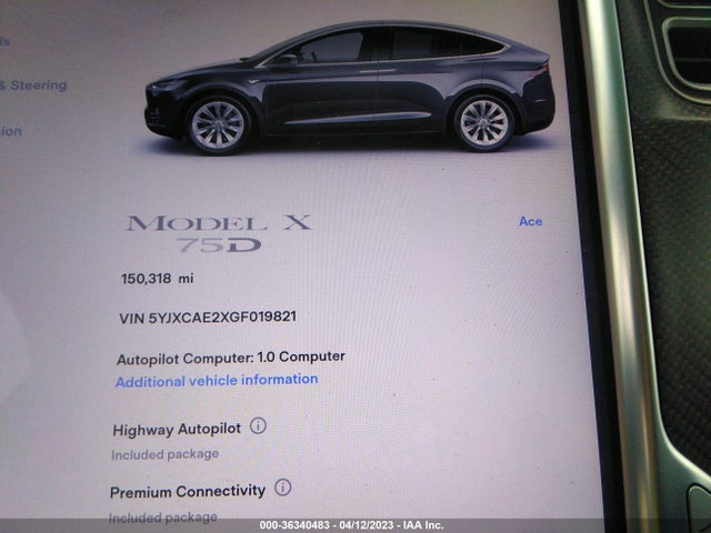 5YJXCAE2XGF019821 Tesla Model X 70d/90d/75d/60d