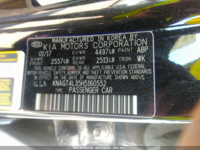 KNAGT4L35H5160552 KIA Optima Lx