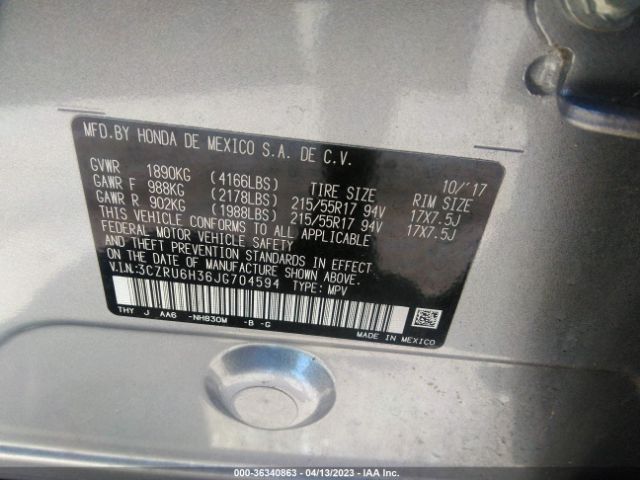 3CZRU6H36JG704594 Honda HR-V LX