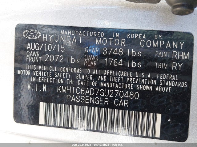 Hyundai VELOSTER 2016 KMHTC6AD7GU270480 Image 9