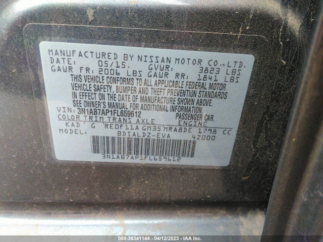 Nissan Sentra Sr/sl/s/sv/fe+ S 2015 3N1AB7AP1FL659612 Image 11