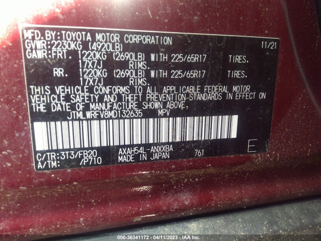 Toyota Rav4 Hybrid Le 2021 JTMLWRFV8MD132635 Image 10