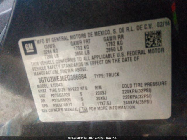 3GTU2WEJ6EG386684 GMC Sierra 1500 Denali