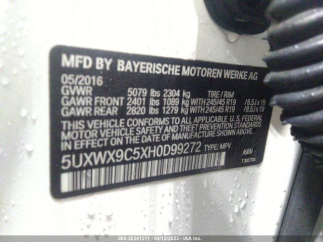 5UXWX9C5XH0D99272 BMW X3 Xdrive28i