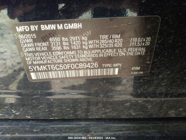 5YMKT6C50F0C89426 BMW X5 M
