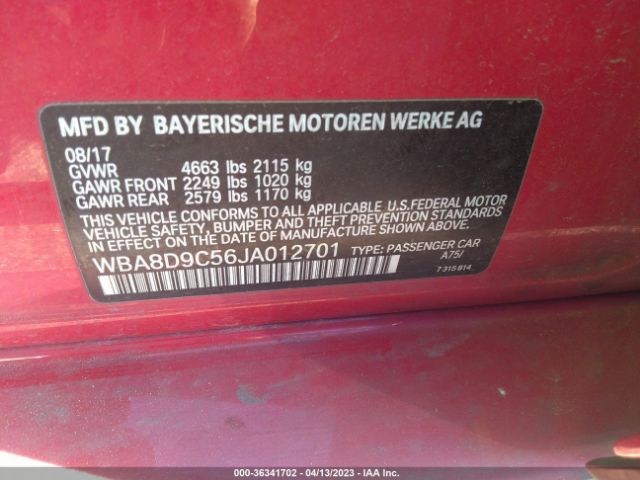 WBA8D9C56JA012701 BMW 3 Series 330i Xdrive