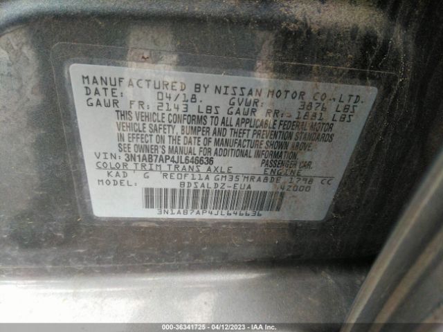 3N1AB7AP4JL646636 Nissan SENTRA SV