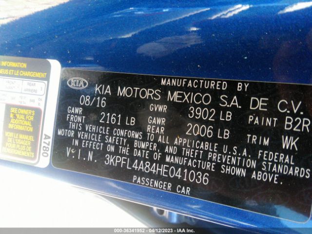 3KPFL4A84HE041036 KIA FORTE EX