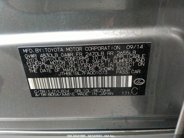 Lexus GS 350 2015 JTHBE1BL7FA001073 Image 10